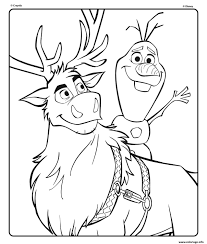 Coloriage Olaf Et Sven De Disney La Reine Des Neiges 2 Dessin La Reine Des  Neiges à imprimer