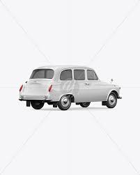 Download Retro Cab Car Mockup Half Side View In Vehicle Mockups On Yellow Images Object Mockups PSD Mockup Templates
