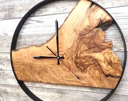 Wall Clock Large Wooden Wall Clock Wood Slice Art Rustic Wood Wall Clock Wood Natural Clock Rustic Wood Walls Wood Slice Art Wood Clocks