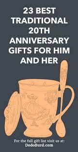 From paper to wood, sterling silver to gold, find the perfect wedding anniversary gifts for your special milestone. 23 Best Traditional 20th Anniversary Gifts For Him And Her Dodo Burd