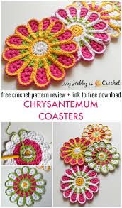 Even if you've never held a crochet hook, you can learn some basic crochet stitches to familiarize yourself with the craft. Chrysanthemum Coaster Pattern Review Free Crochet Pattern Download Link Crochet Coaster Pattern Crochet Motif Patterns Crochet