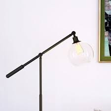 Evelyn Zoe Dardan Industrial Adjustable Metal Floor Lamp Black With Seeded Glass Walmart Com Modern Floor Lamps Lamp Floor Lamp