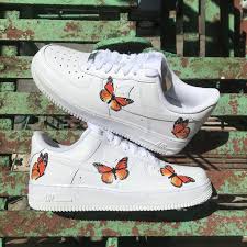 Custom Sneaker Nike Air Force 1 Gradient Butterfly Gucci Etsy Butterfly Shoes Nike Air Shoes Custom Nike Shoes