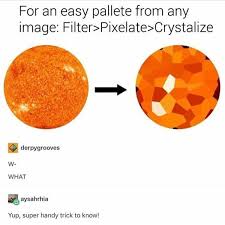 Find A Color Pallette Using Filter Pixelate Crystallize Drawing Tips Art Tips Art Reference