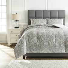 Hilton head gray 7 pc queen panel bedroom. Ashley Signature Design Bedding Sets Q780003k King Noel Gray Tan Comforter Set Dunk Bright Furniture Bedding Sets