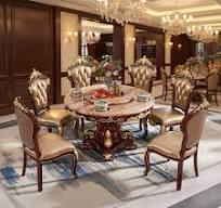 Grand Antique Marble Dining Table With V Shape Legs Modern Design Stone