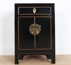White bedside table bedroom cabinet nightstand with drawer & shelf wood & fabric. Chinese Chest Of Drawers China Nightstand Black With Natural Wood Edge Yajutang Mobel Gmbh