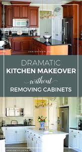 New Kitchen Dramatic Kitchen Renovation Without Removing Cabinets Budget Kitchen Remodel Kitchen Remodeling Projects Refacing Kitchen Cabinets