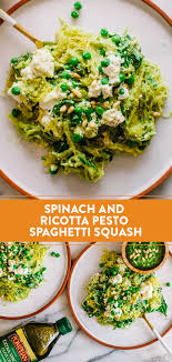 Spinach Ricotta Pesto Spaghetti Squash Pompeian Pesto Spaghetti Squash Pesto Spaghetti Squash Recipes