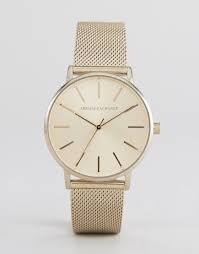 Shop the latest arrivals from armani exchange at farfetch. Armani Exchange Ax5536 Mesh Watch In Gold Gold Mesh Watch Armani Exchange Watches
