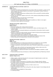 program support assistant resume