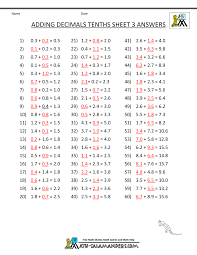 There is a relationship between fractions and numbers written in decimal notation. Decimal Addition Worksheets 5th Grade