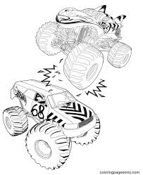 coloring page hot wheels monster truck