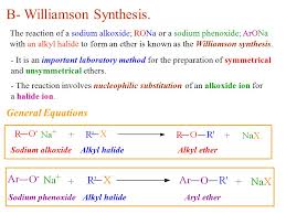 The williamson ether synthesis is an organic reaction, forming an ether from an organohalide and a deprotonated alcohol (alkoxide). Ethers And Epoxides Chem 145 Chapter Ppt Video Online Download