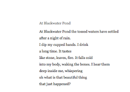 In Blackwater Pond By Mary Oliver Mary Oliver Quotes Poetry Month Words