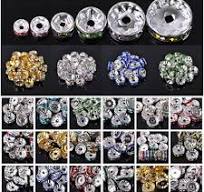 Rondelle 4mm 5mm 6mm 8mm 10mm 12mm Crystal Rhinestone Metal Loose Spacer  Beads | eBay