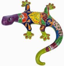 Colorful And Decorative Wall Art From Mexico Each Gecko Can Hang On A Wall Or Sit On A Patio Deck Or Table Wh Arizona Pottery Talavera Pottery Gecko Wall Art