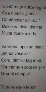 În acest an, iulius mall a întâmpinat primăvara pe note muzicale, oferind publicului un mărțișor special. Concertul PrimÄƒverii De George Cosbuc 1 Ce Veste Buna Au Primit Copii 2 Ce PÄƒsÄƒri Fac Parte Din Cor Brainly Ro