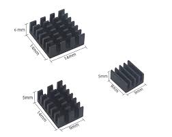 raspberry pi 4 heatsink set (3pcs) black