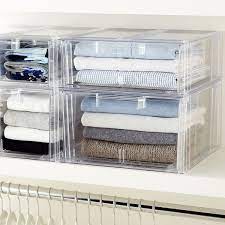 Our Clear Stackable Sweater Drawer Provides Visible Accessibility For Closet Organization Closet Shelf Organization Closet Organization Diy Closet Organization