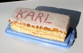 Now, put the second cake on top of it and repeat the same process till the cake gets covered in chocolate ganache. Vodka Red Bull Layer Cake For Karl Monsterbake