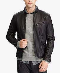 Polo Ralph Lauren Men S Cafe Racer Leather Jacket Reviews Coats Jackets Men Macy S Cafe Racer Leather Jacket Cafe Racer Jacket Polo Ralph Lauren