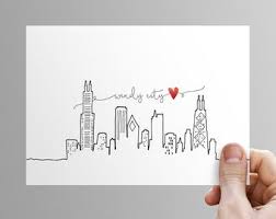 Chicago Line Drawing Etsy ✓ free for commercial use ✓ high quality images. chicago line drawing etsy