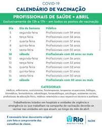 Você pode baixar e imprimir à vontande o calendário em branco do mês de março 2021, com espaço para anotações, disponível nos formatos de imagem, pdf e excel. Prefeitura Anuncia Novo Calendario De Vacinacao De Profissionais De Saude Prefeitura Da Cidade Do Rio De Janeiro Prefeitura Rio