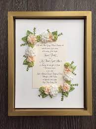 The Lauren Display Frame Hand Embroidered Silk Ribbon Flower Framed Wedding Invitations Wedding Invitation Keepsake Creative Wedding Gifts
