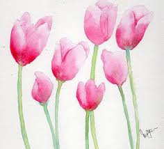How to paint tulips with watercolor; Watercoloreveryday Tulips Watercolor Tulips Watercolor Paintings Flower Art