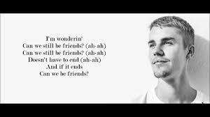 Justin Bieber Friends Lyrics Youtube