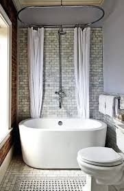 Transitional 3 4 Bathroom With Side Mount Shower Curtain Rod Complex Marble Tiledeep B Bathroom Tub Shower Combo Bathroom Tub Shower Small Bathroom With Shower