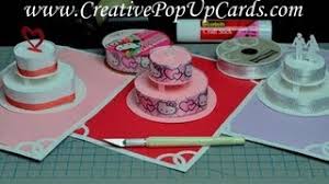 1 piece of 10″ x 3.7/8 white cardstock for the middle section. How To Make A Birthday Cake Or Wedding Cake Pop Up Card Creative Pop Up Cards