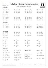 Grade 7 Math Worksheets Pdf Year 7 Maths Worksheets Solving Linear Equations Solving Equations
