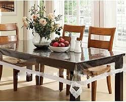 Heat Resistant Easy Clean Waterproof Plastic Table Cover Crystal Clear Pvc Tablecloth Protector 60 Inch X 8 Dining Table In Kitchen Dining Table Table Covers