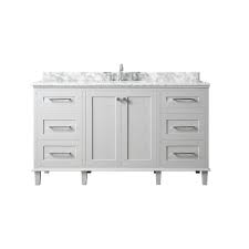Don't forget to bookmark home depot bathroom sinks and vanities using ctrl + d (pc) or command + d (macos). Home Decorators Collection Heathermore 60 In W X 22 In D In Dove Grey With Marble Top In Carrera With White Basins Heathermore 60g The Home Depot