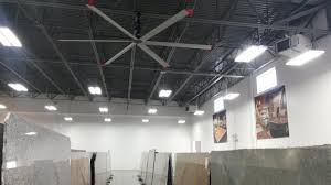 Hvls Fans From Skyblade Quietly And Slowly Move Large Amounts Of Air And Bring Comfort To Your Employees Commercial Ceiling Fans Fans For Sale Thermal Comfort