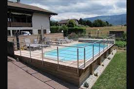 could be done in a slightly sloping front lawn with an above ground pool hmm piscine octogonale petite piscine plan piscine