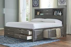 Ashley Caitbrook Gray Queen Storage Bed Bookcase Bed King Storage Bed Full Bed With Storage