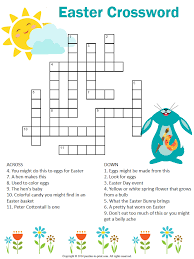 Sunday crossword puzzles are useful to exercise the brain that pushes it to work harder. Easter Crossword Puzzle