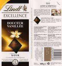 Tablette De Chocolat Noir Gourmand Lindt Excellence Douceur Vanillee