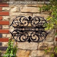 Beautiful Decorative Iron Work This Would Be Cool With Our Name Instead Of Address Personalized Wall Art Name Art Metal Wall Art