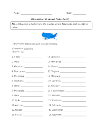 Students can complete each worksheet in order or assign different sheets for different students based on ability. Abbreviations Worksheets Abbreviation Of States Worksheet
