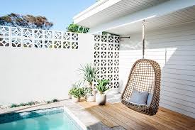 The Block Stars Kyal And Kara Demmrich S Renovation Realestate Com Au Breeze Block Wall House With Porch Backyard Pool