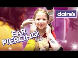 Maya Gets Her Ears Pierced At Claire S Youtube In 2020 Ear Piercings Claires Ear Piercing Claire