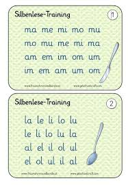 Silbenlesetraining Kartei Silben Lesen Lesen Lernen 1 Klasse Lernen