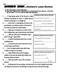 Newtons Laws Of Motion Review Sheet And Application Digital Distance Learning Newtons Laws Of Motion Newtons Laws Physical Science Lessons