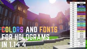 Then, type a few letters and you will discover that they have changed color or font! Change Colors And Fonts For Holograms In Minecraft 1 14 4 Youtube