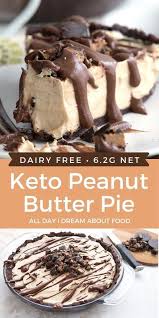 Quick and easy keto desserts with recipes for keto ice cream, cookies, popsicles, mug cake, brownies and fat bombs for low carb diet ideas. Keto Peanut Butter Pie Dairy Free Dairy Free Keto Recipes Low Carb Recipes Dessert Dairy Free Pies