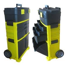 Black And Yellow Storage Bins With Wheels Foxhunter Mobile Work Shop 3 Compartments Chest Trolley Cart Storage Tool Box Plastic Toolbox With Drawers Portable Tool Box Tool Storage Tool Box Organization